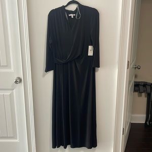 🖤 CHAUS 3/4 Sleeve Faux Wrap Maxi Dress 🖤